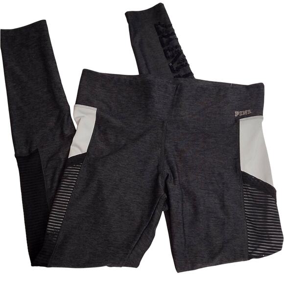 Victoria’s Secret PINK Ultimate Leggings S/P Sequin Mesh Pocket Gray - Picture 8 of 8